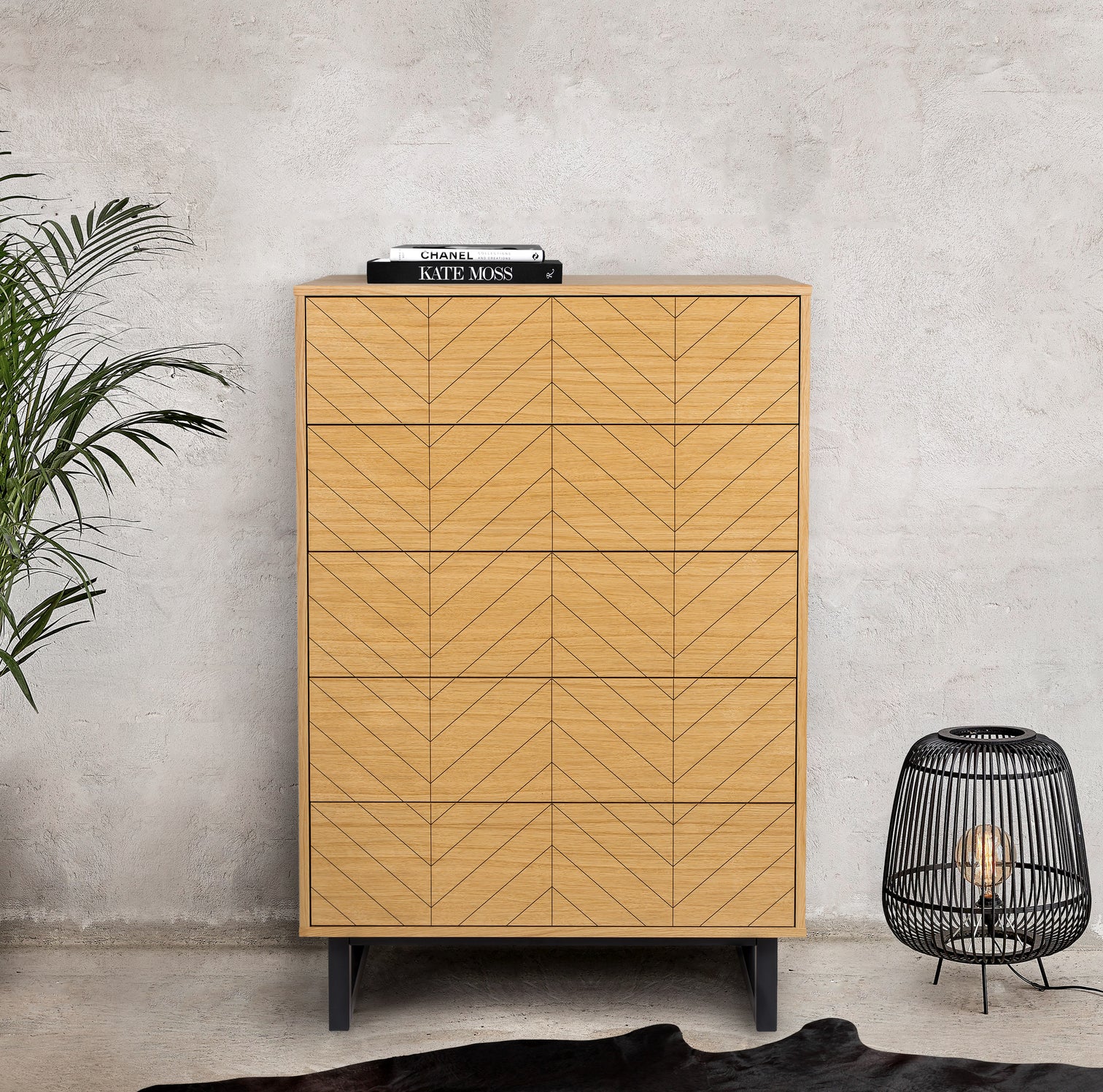 
"Camden Herringbone" Designer Chest of Drawers