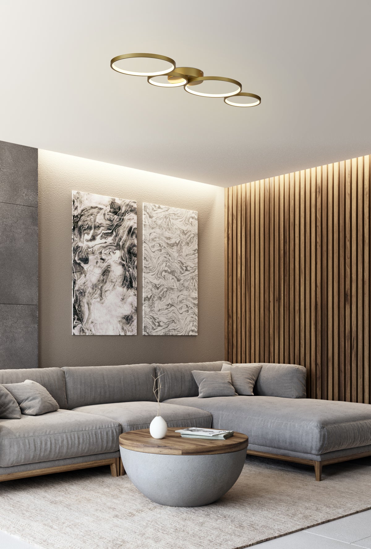
LED Design Deckenlampe „Cirque“ - Gold