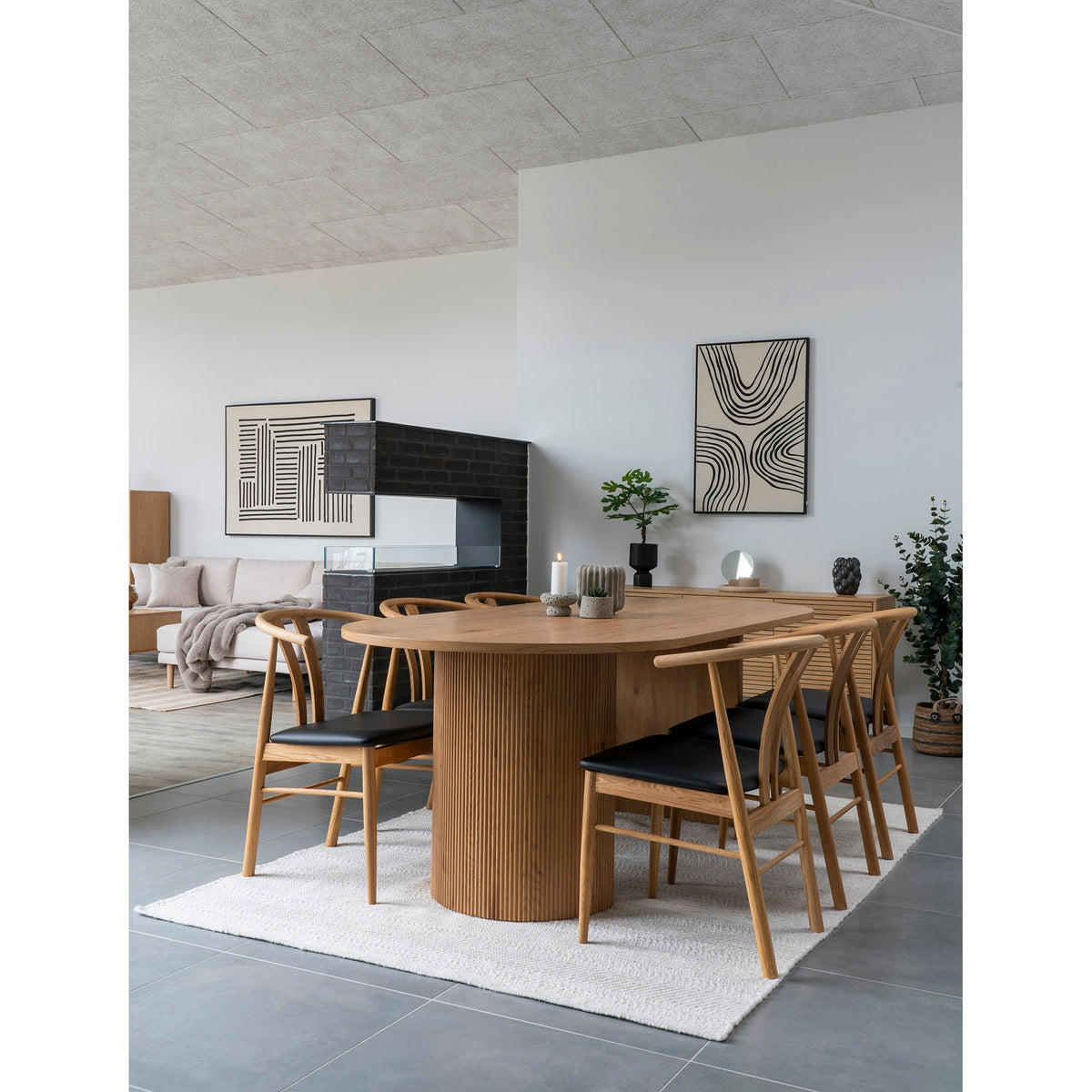 
Tavolo da pranzo di design ovale «Metey» 210 x 100 cm - Naturale