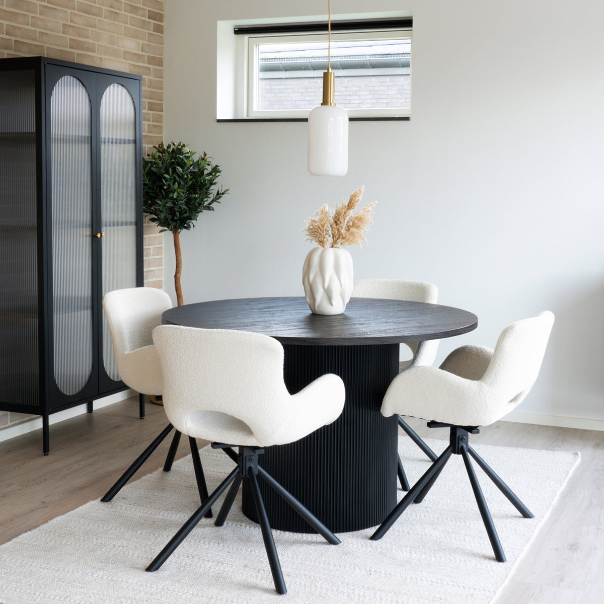 
Tavolo da pranzo di design rotondo «Metey» Ø 120 cm - Nero