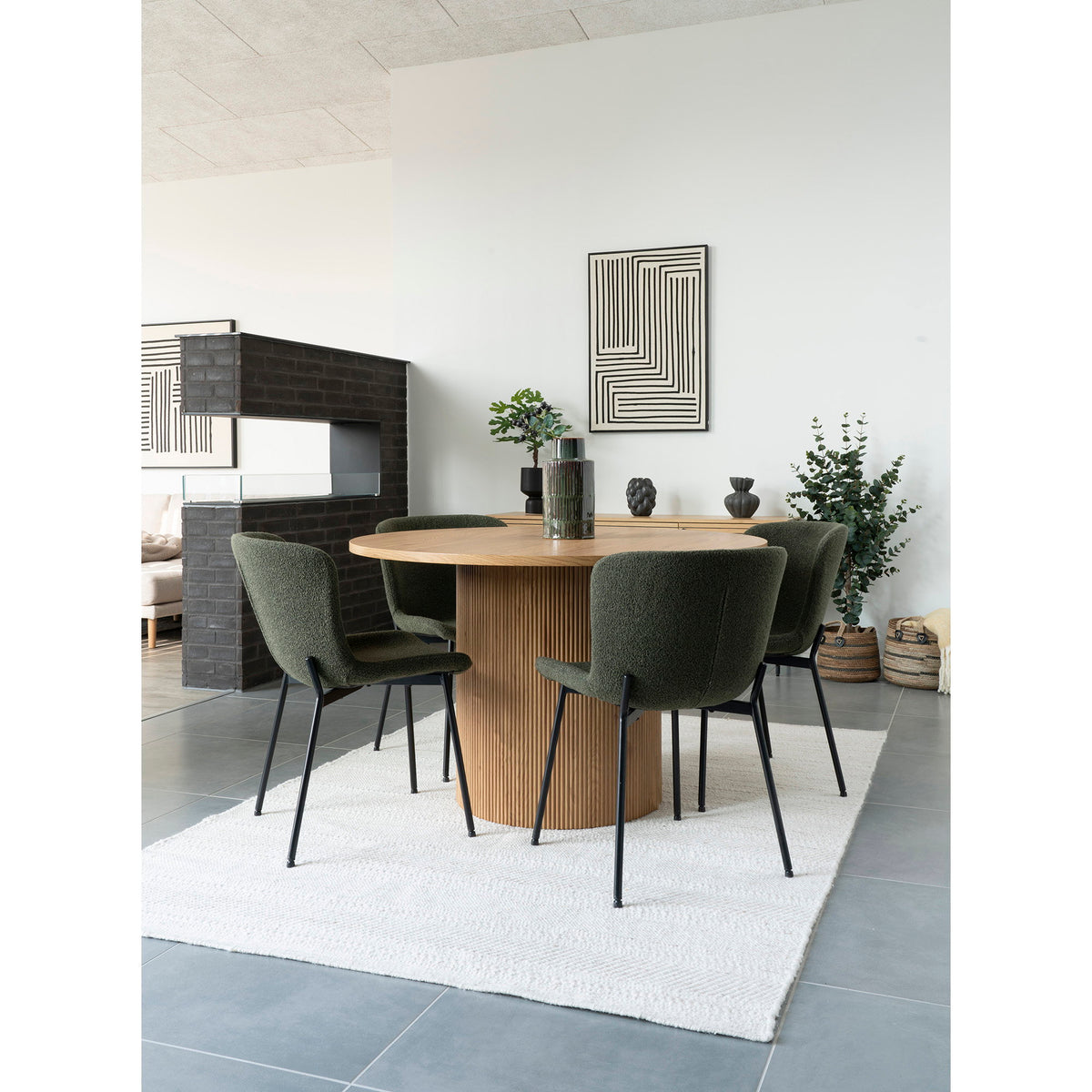 
Tavolo da pranzo di design rotondo «Metey» Ø 120 cm - Naturale