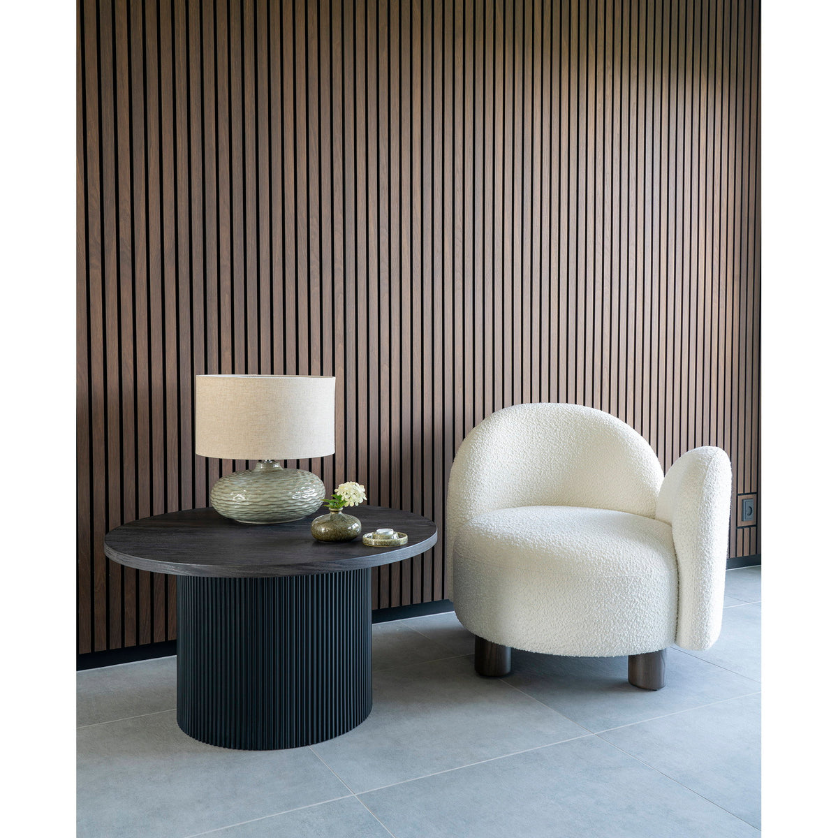 
Tavolino da salotto di design rotondo «Metey» - Nero