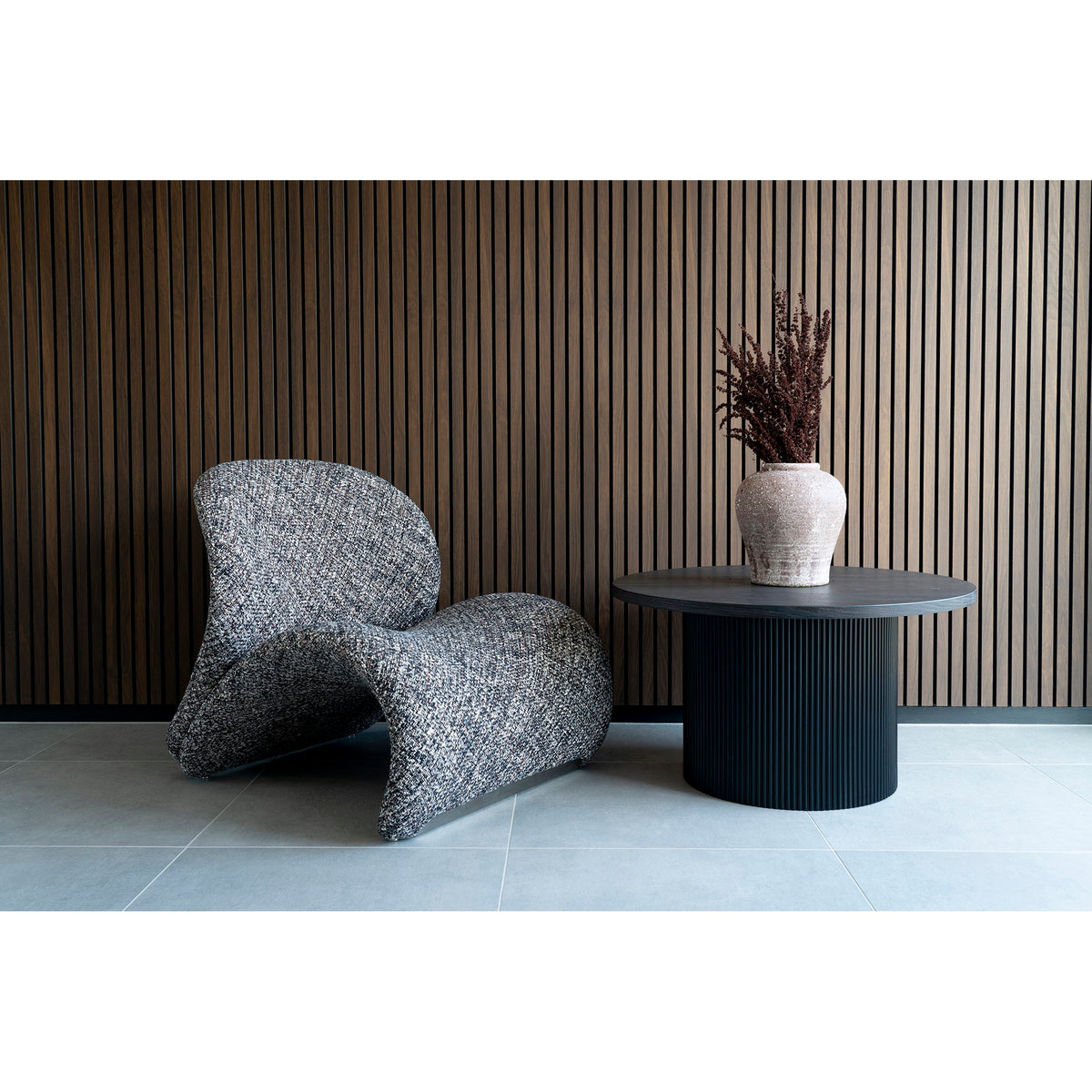 
Tavolino da salotto di design rotondo «Metey» - Nero