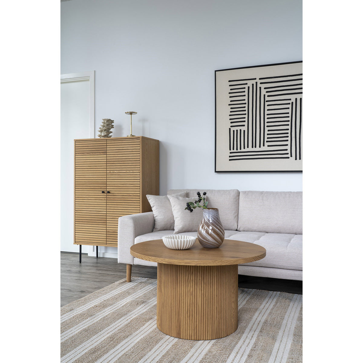 
Tavolino da salotto di design rotondo «Metey» - Naturale