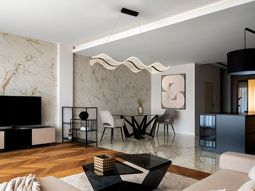
Suspension LED design à intensité variable « Olas » avec télécommande