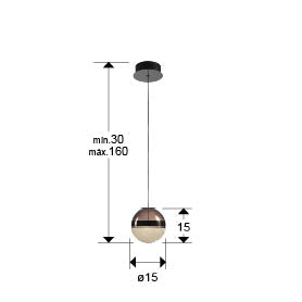 
Suspension LED design « Orbes » à 1 lumière - Ø 12 cm