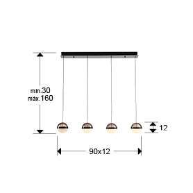 
Suspension LED « Orbes » à 4 lampes