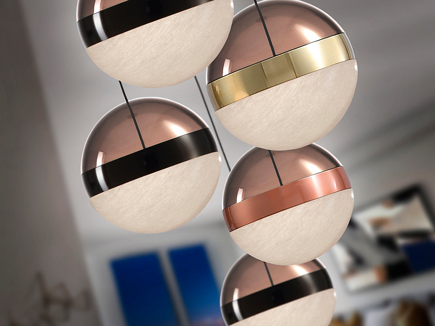 
Suspension LED design « Orbes » à 5 lampes