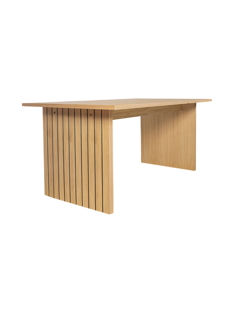 
Tavolo da pranzo di design «Stripe» in rovere massello e parzialmente massello, 160 x 90 cm - Naturale
