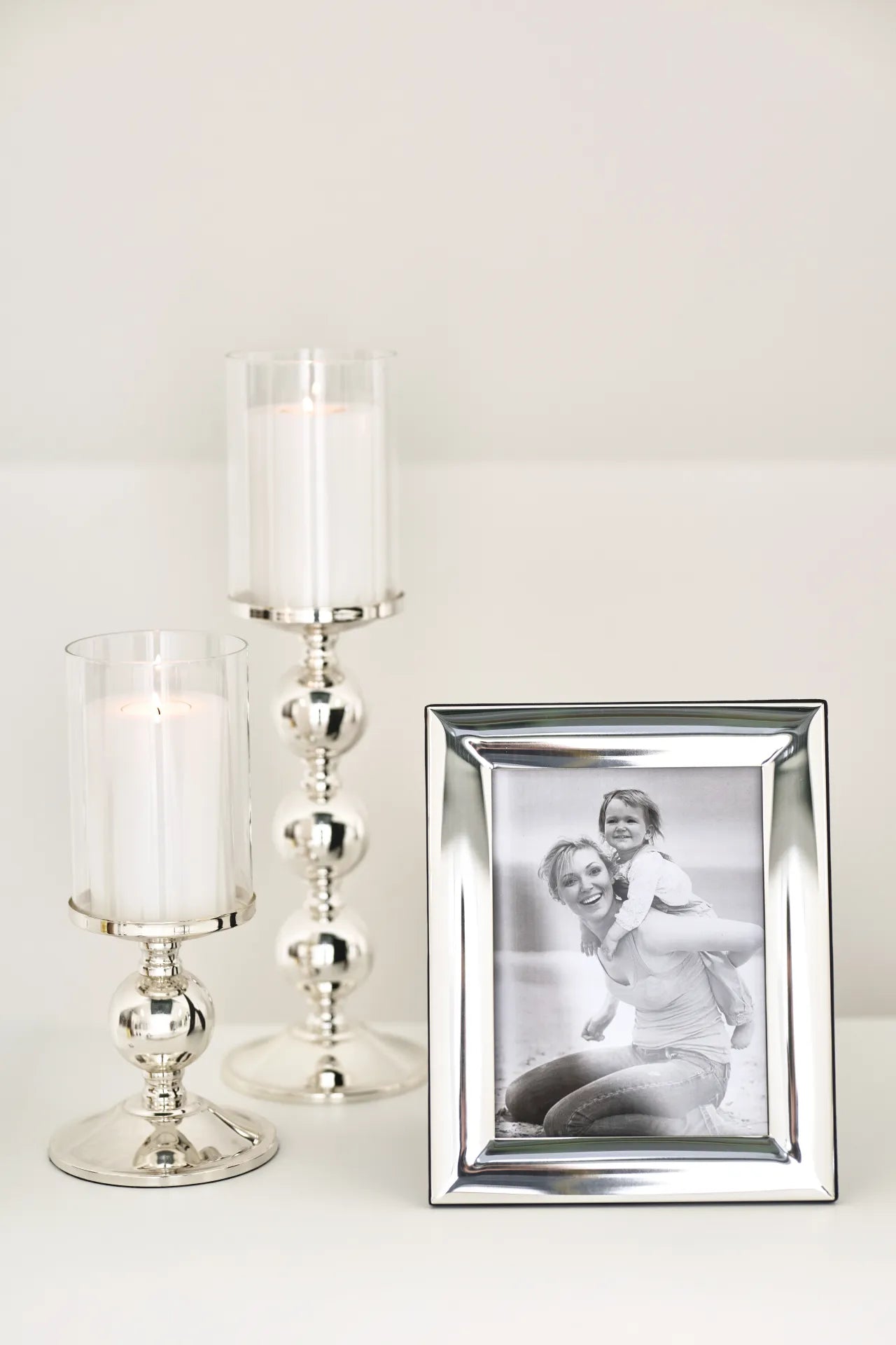 
Premium Lantern & Candlestick "Bamboo" - elegantly silver-plated and tarnish-protected - M, Ø 13 x height 28.5 cm