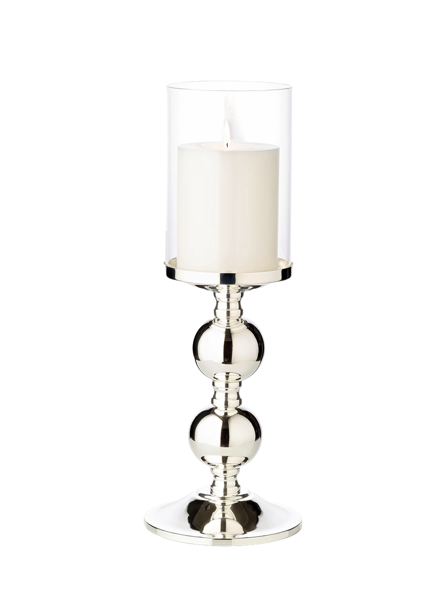 
Premium Lantern & Candlestick "Bamboo" - elegantly silver-plated and tarnish-protected - L, Ø 13 x H 35.5 cm