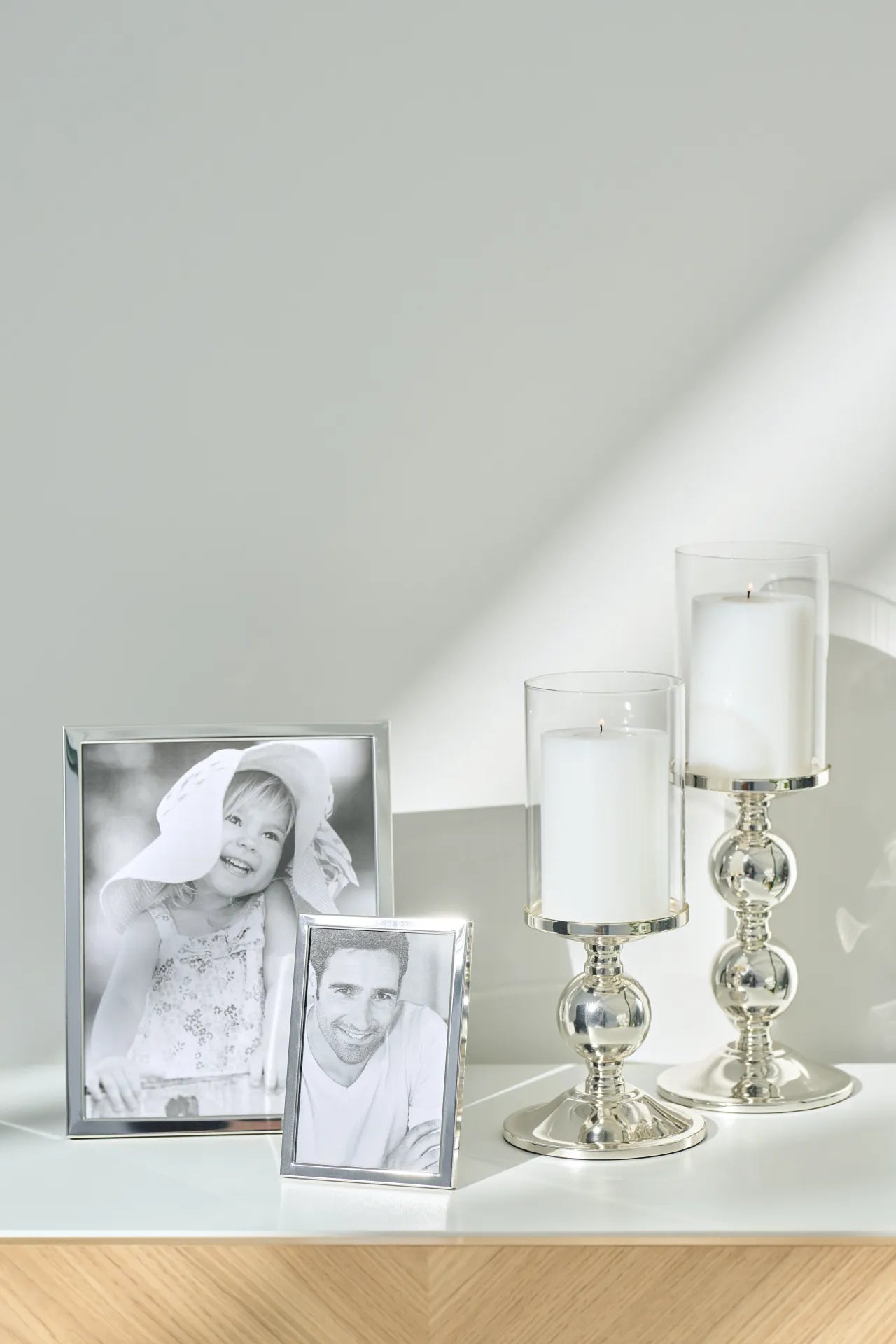 
Premium Lantern & Candlestick "Bamboo" - elegantly silver-plated and tarnish-protected - L, Ø 13 x H 35.5 cm