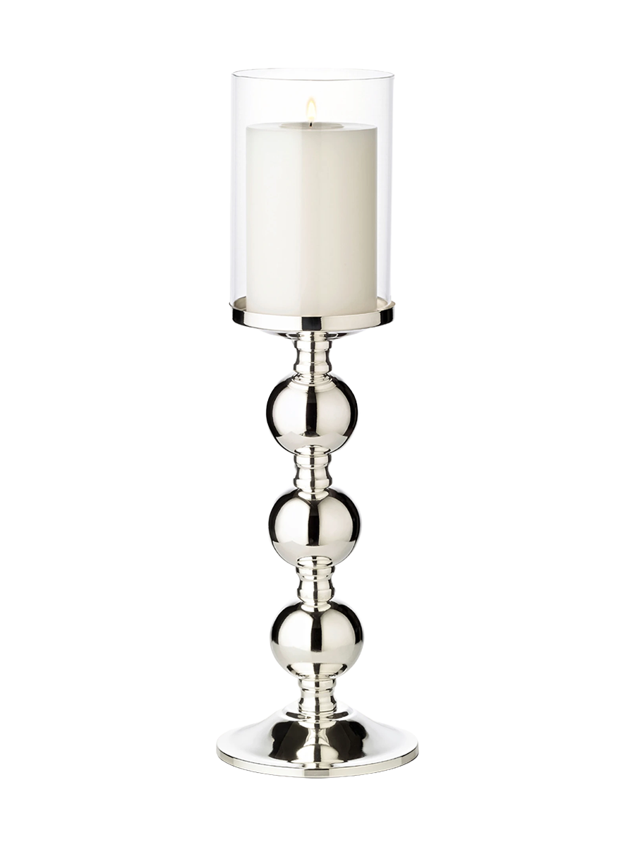 
Premium Lantern & Candlestick "Bamboo" - elegantly silver-plated and tarnish-protected - XL, Ø 13 x height 43 cm