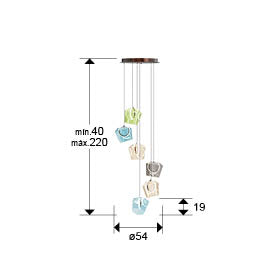 
Suspension LED design « Ingrid » à 6 lumières