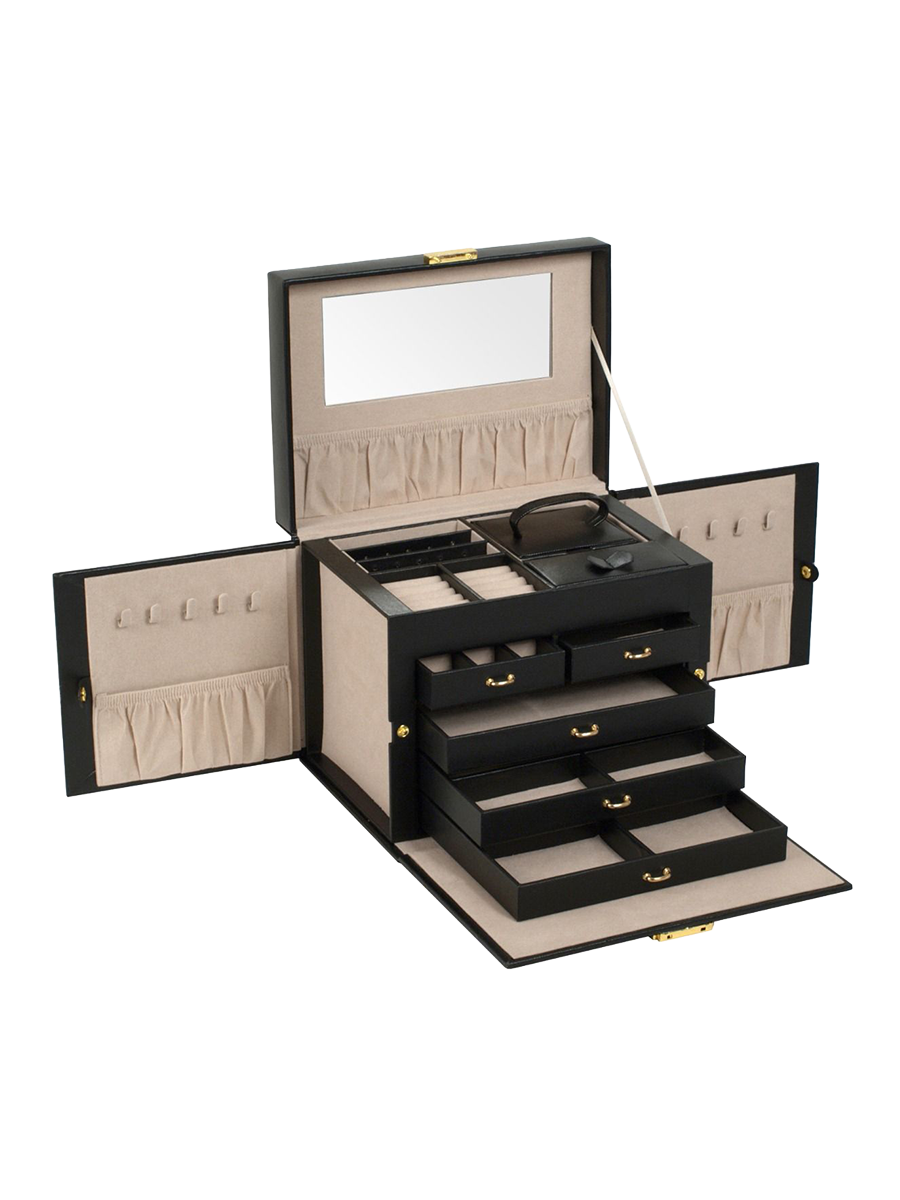 
Designer Jewelry Case "Heritage" - Black / Medium