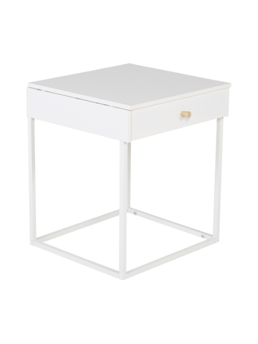 
"Bakal" Designer Metal Side and Nightstand - White