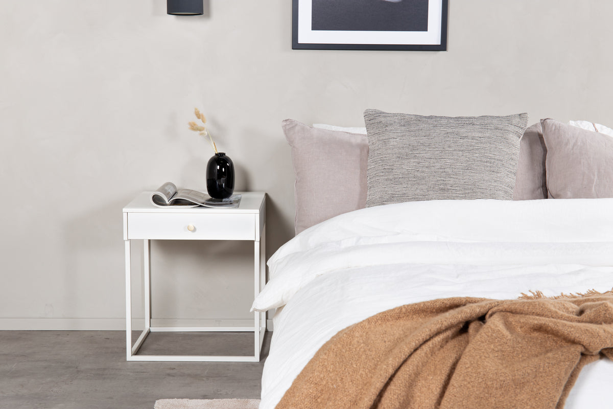 
"Bakal" Designer Metal Side and Nightstand - White