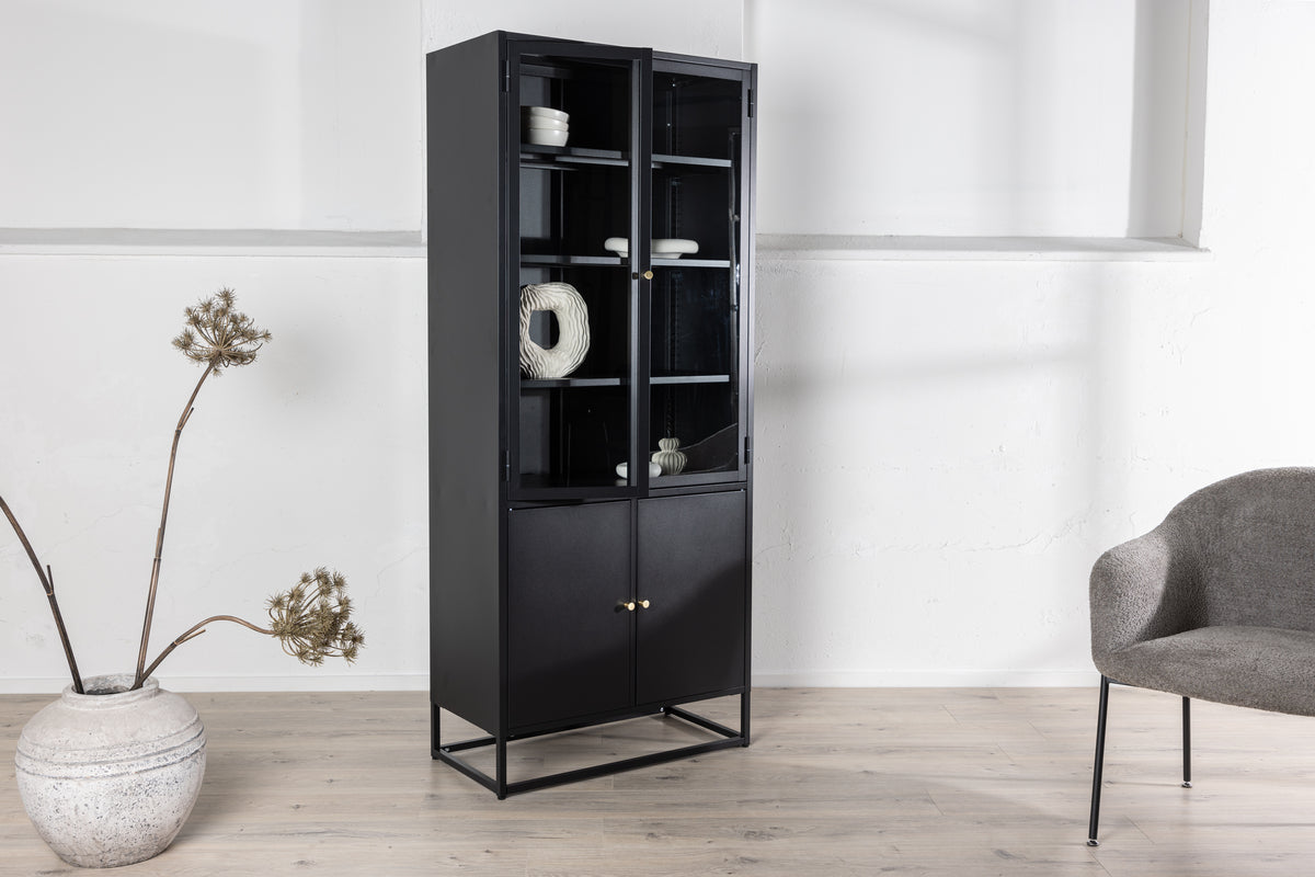 
"Bakal" 4-Door Metal Display Cabinet - Black