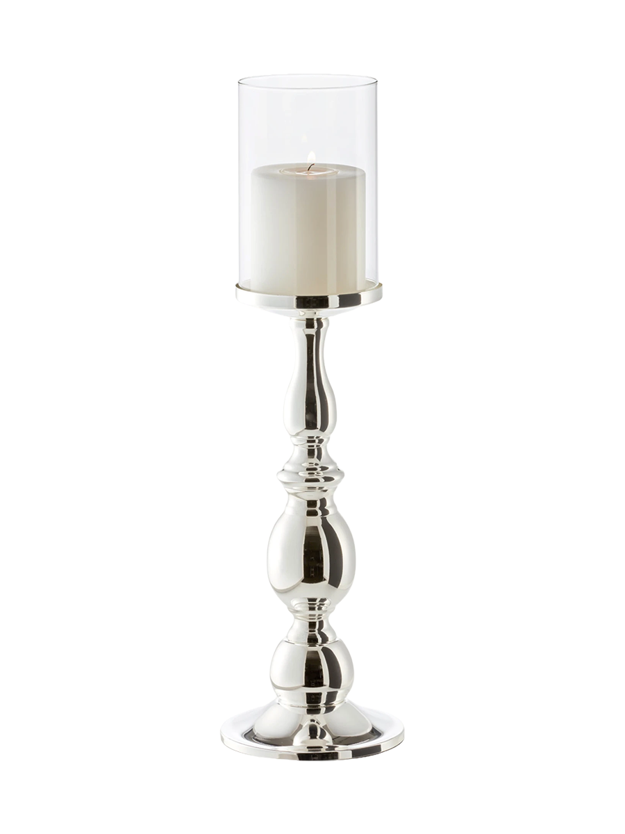 
Premium Hurricane Lamp & Candlestick "Mascha" - elegantly silver-plated and tarnish-protected - Height 45 cm