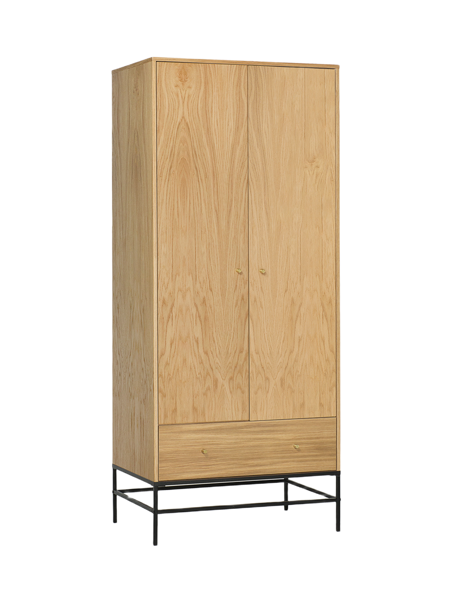 
Moderner Kleiderschrank „Flora“, 2-türig - Eiche Natural
