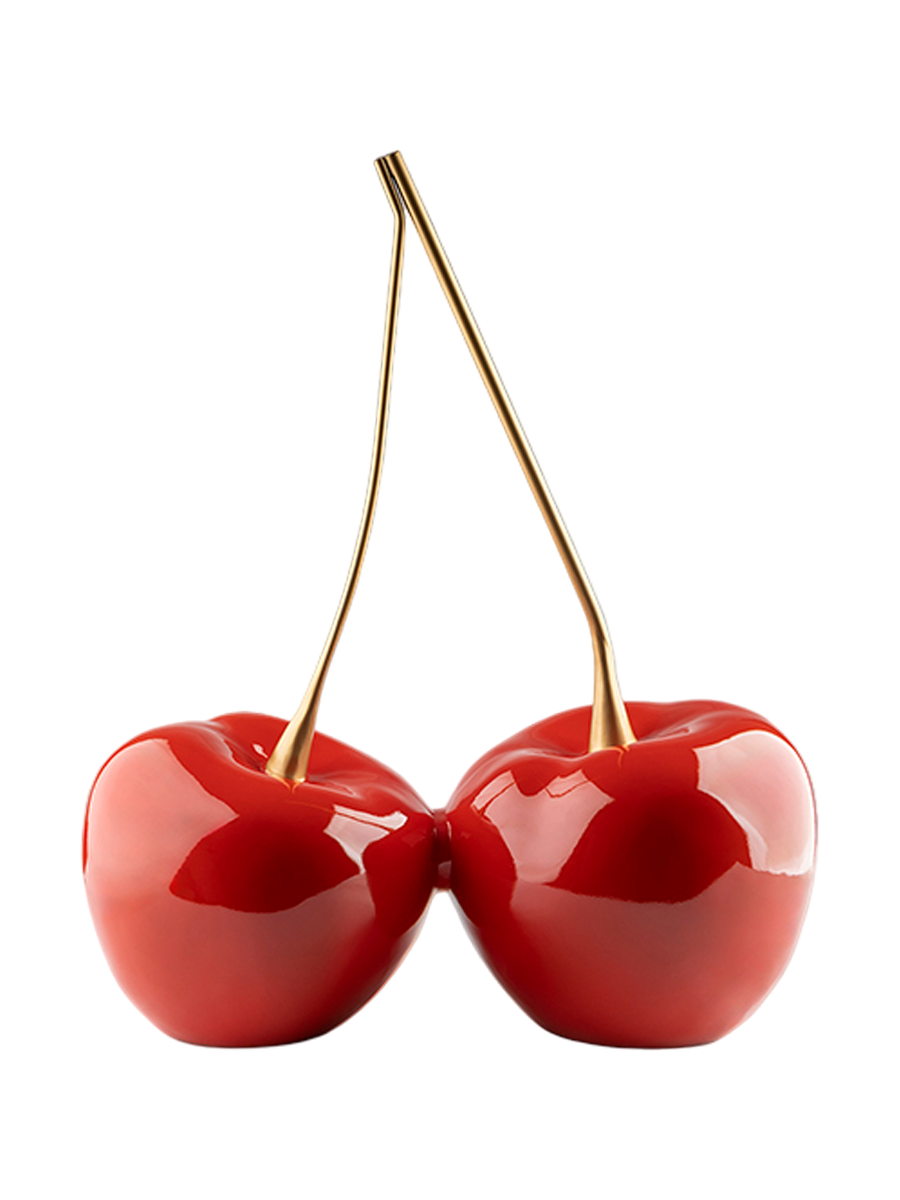 
Grand objet décoratif design « Duo de cerises »