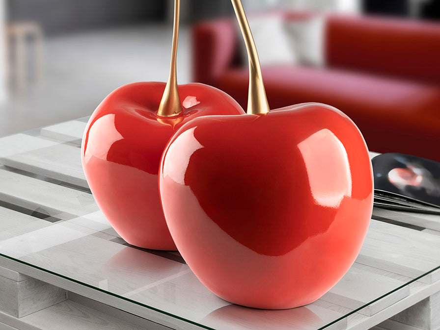 
Grand objet décoratif design « Duo de cerises »