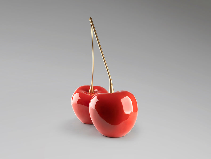 
Grand objet décoratif design « Duo de cerises »