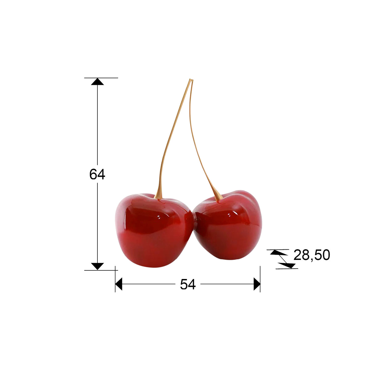 
Grand objet décoratif design « Duo de cerises »