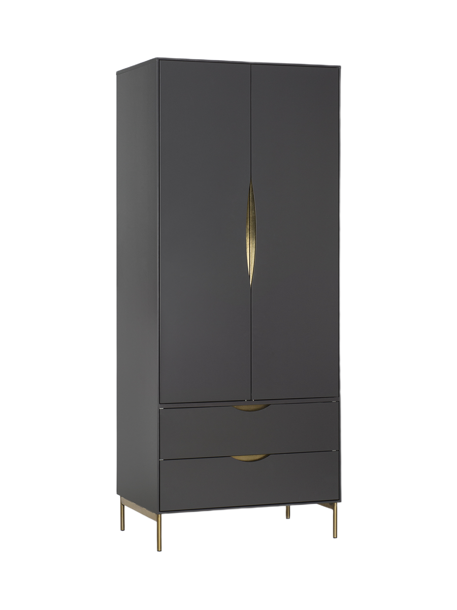 
Moderner Kleiderschrank „Kobe“, 2-türig - Dunkelgrau