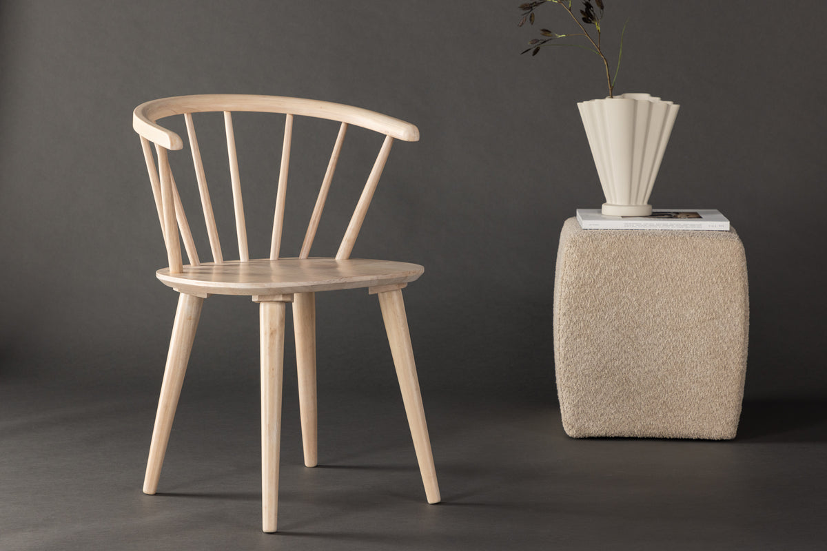 
"Bobby" Solid Wood Chair - Whitewash
