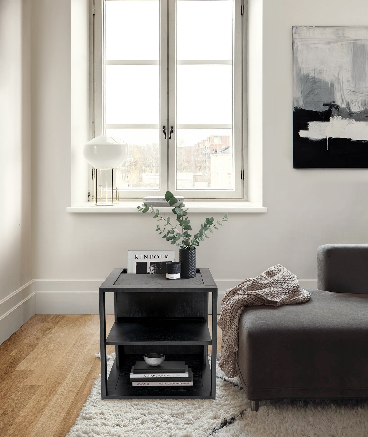 
Designer Side Table "Cube" - Black