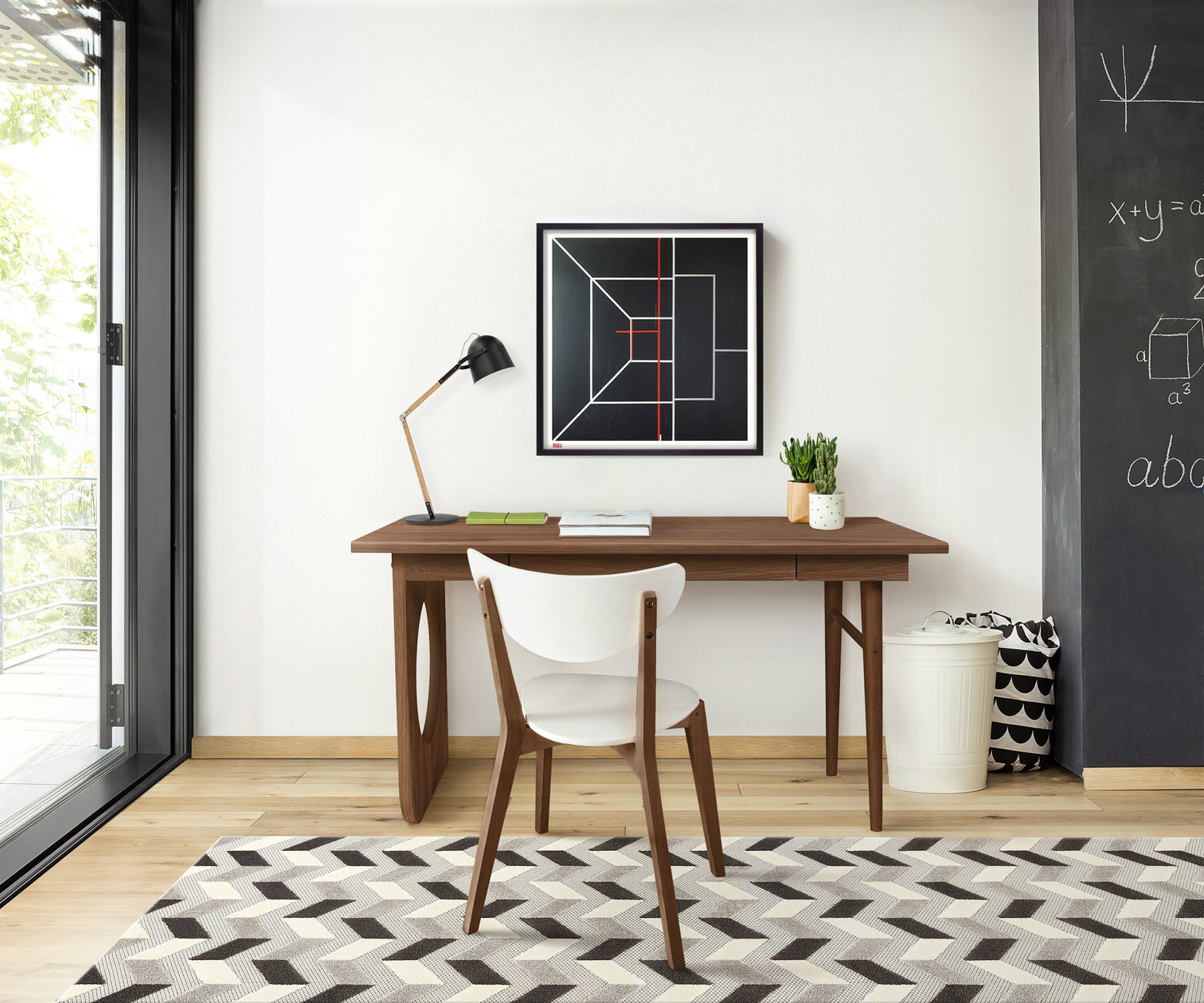 
Designer Desk "Bau Desk" - Nut tree