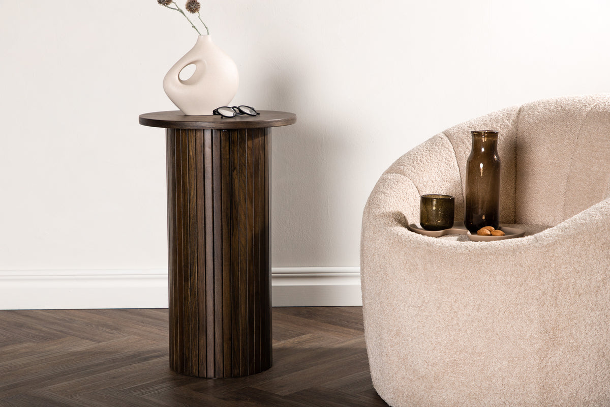 
Round Designer Side Table "Bianca" Ø 40 x 65 cm - Mocha
