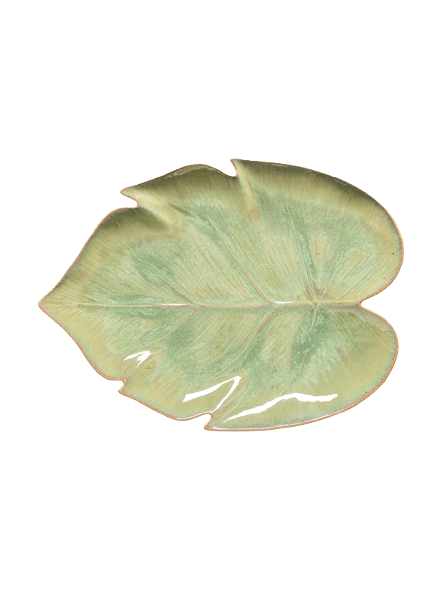 
Handmade Serving Bowl "Monstera Leaf Marrakesh"
