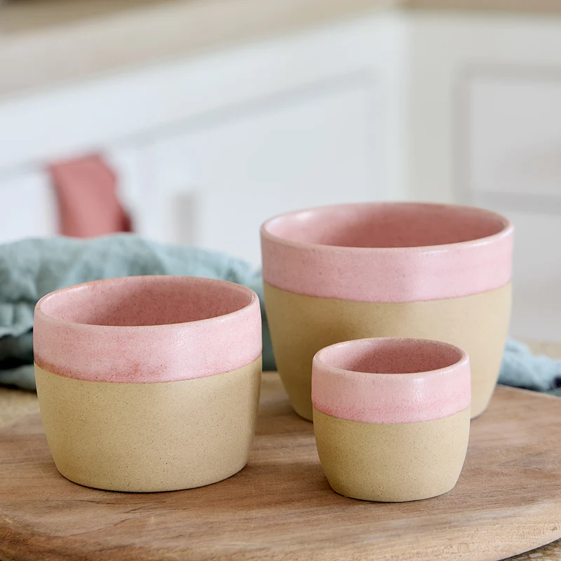 
Handmade Latte Bowl "Arenito" - Mauve Pink