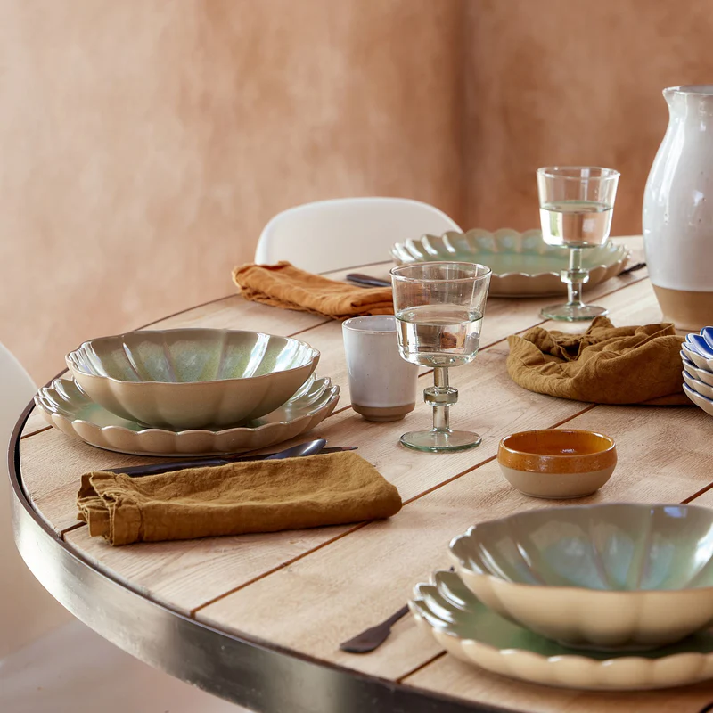 
Handmade Soup & Pasta Plate "Marrakesh II" - Eucalyptus