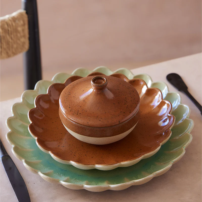 
Handmade Salad & Dessert Plate "Marrakesh" - Cinnamon
