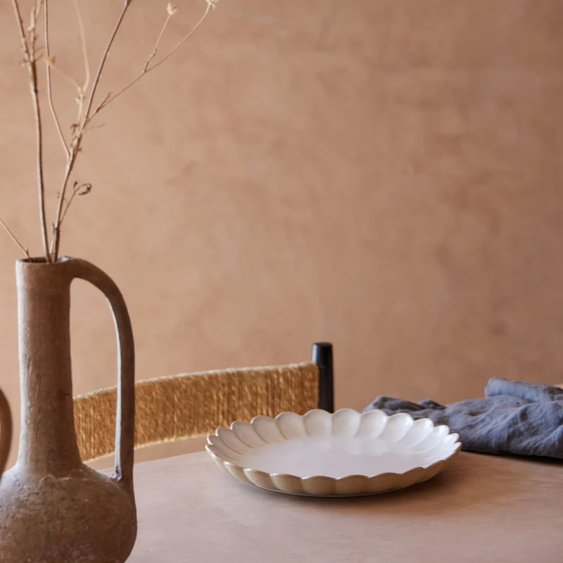 
Handmade Dinner Plate "Marrakesh" - White Sand