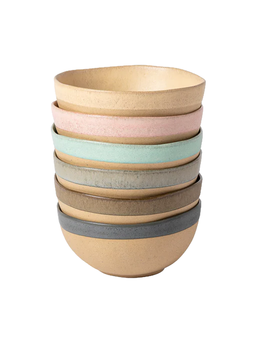 
Handmade Latte Bowls "Arenito", set of 6