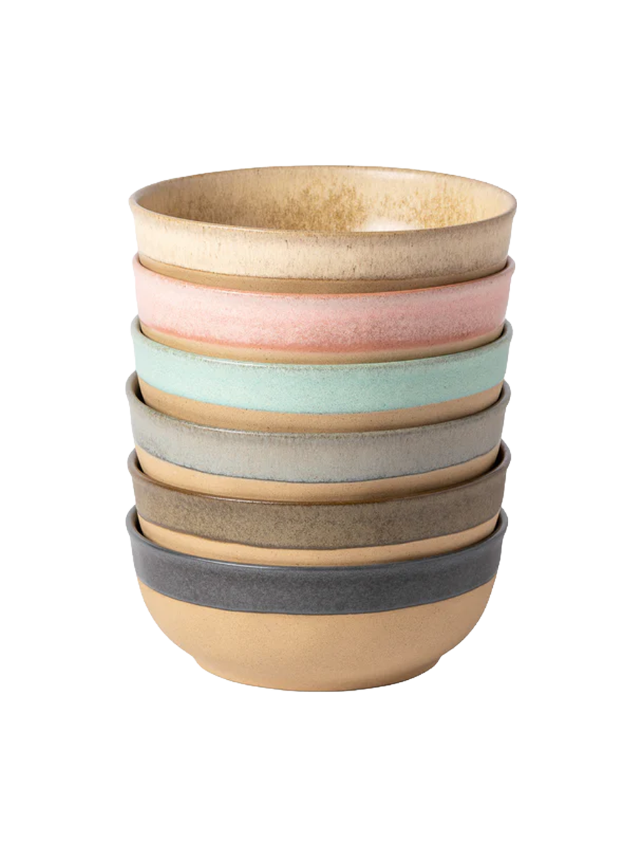 
Assiettes creuses/à pâtes faites à la main « Arenito », lot de 6