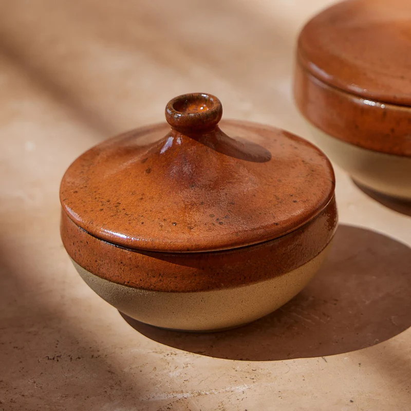
Hand-crafted, small casserole "Marrakesh" - Cinnamon / Medium