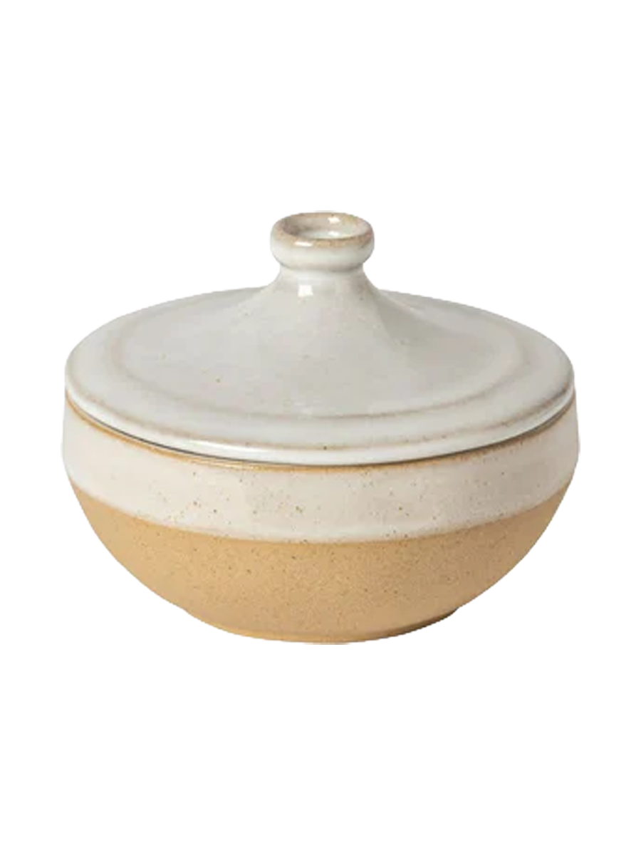 
Hand-crafted, small casserole "Marrakesh" - White Sand / Medium