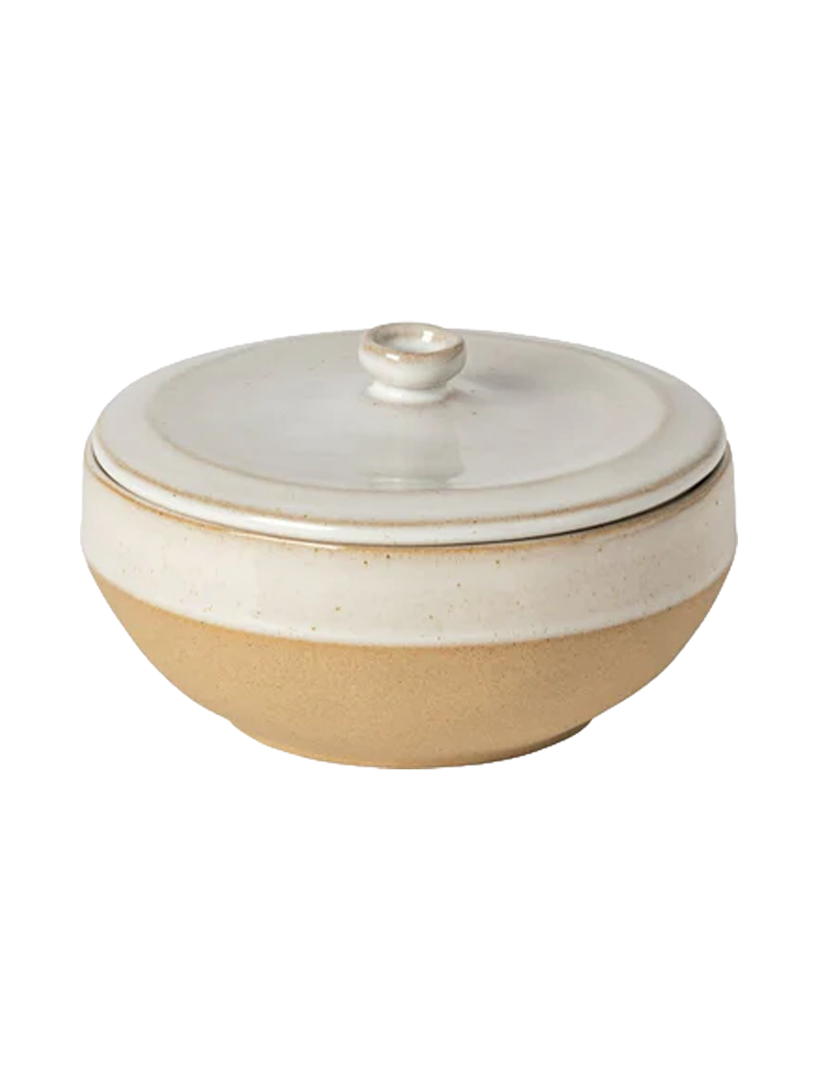 
Hand-crafted, small casserole "Marrakesh" - White Sand / Large