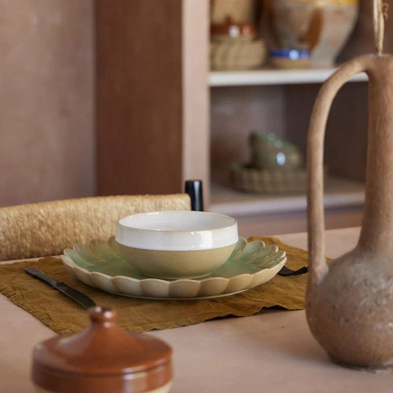 
Handmade Soup & Cereal Bowl "Marrakesh" - White Sand
