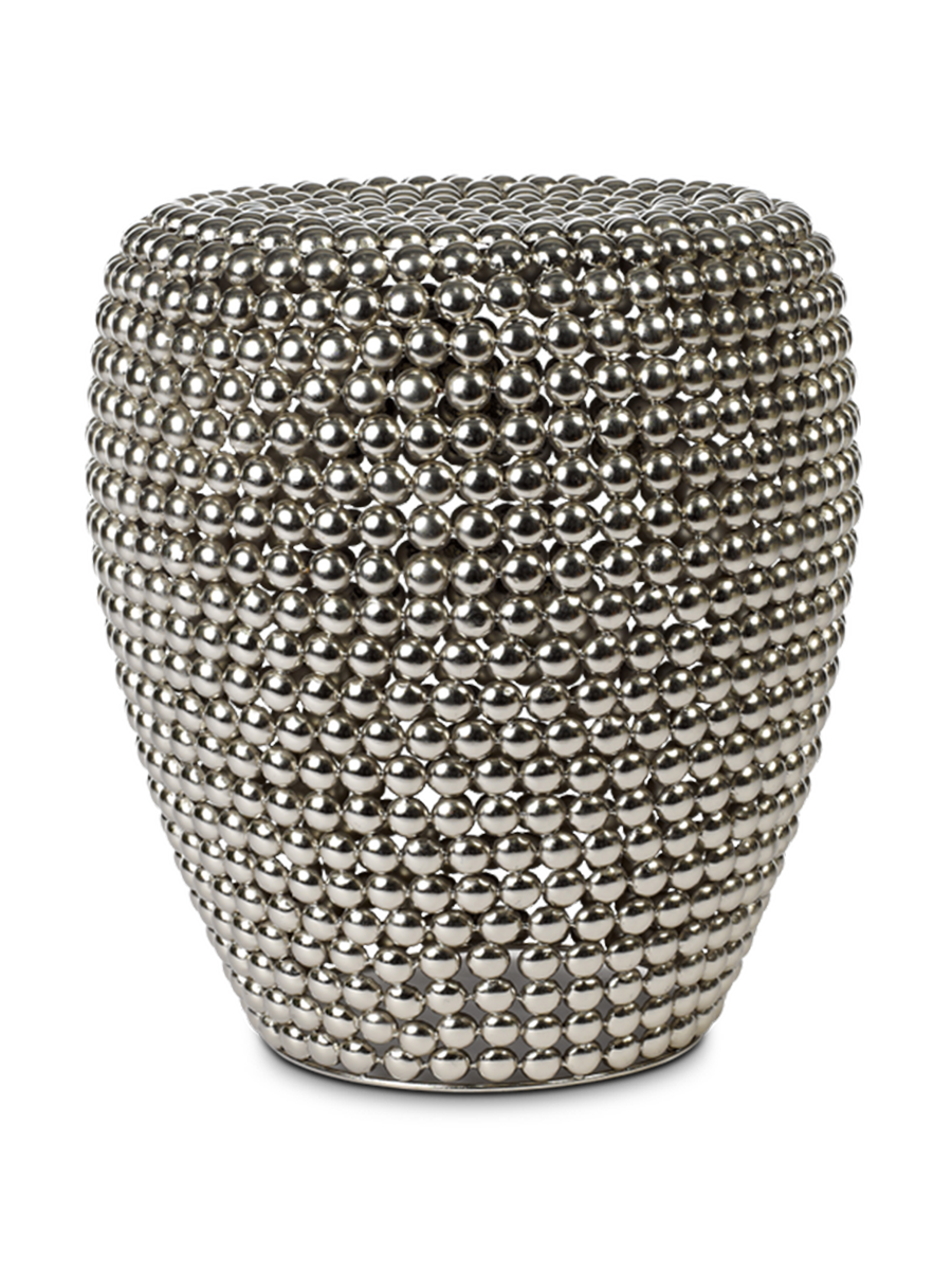 
Tabouret et table d'appoint design faits à la main « Dot » - Argent