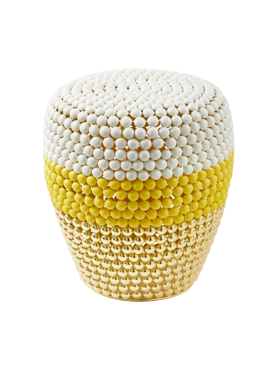 
Tabouret et table d'appoint design faits à la main « Dot » - Multicolore