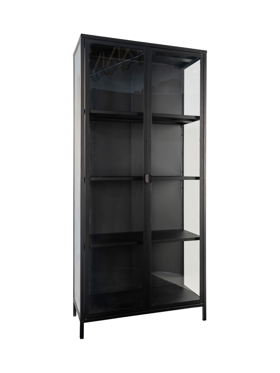 
Design Vitrine „Leonies“ aus Metall, 2-türig - Off White