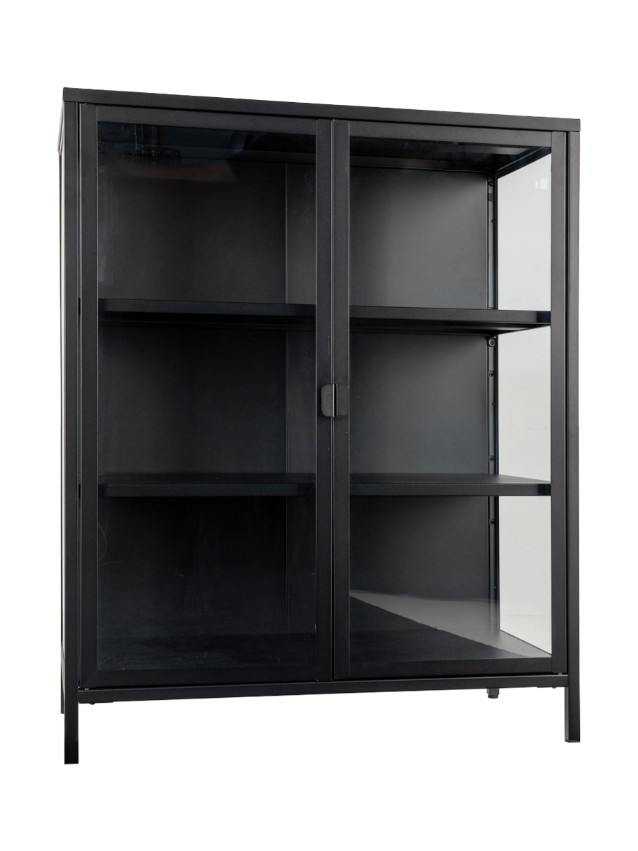 
Highboard di design «Leonies» in metallo, a 2 ante - Nero