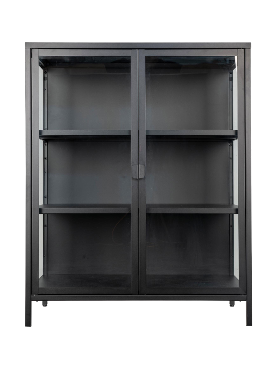 
Bahut haut design « Leonies » en métal, 2 portes - Noir