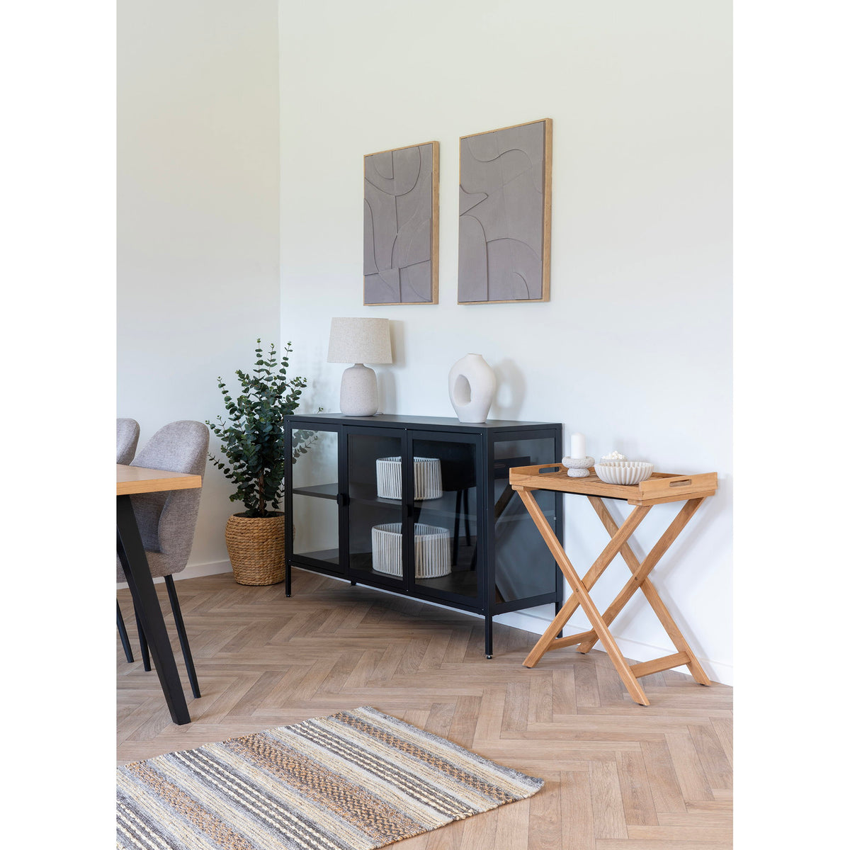 
Credenza di design «Leonies» in metallo, a 3 ante - Nero